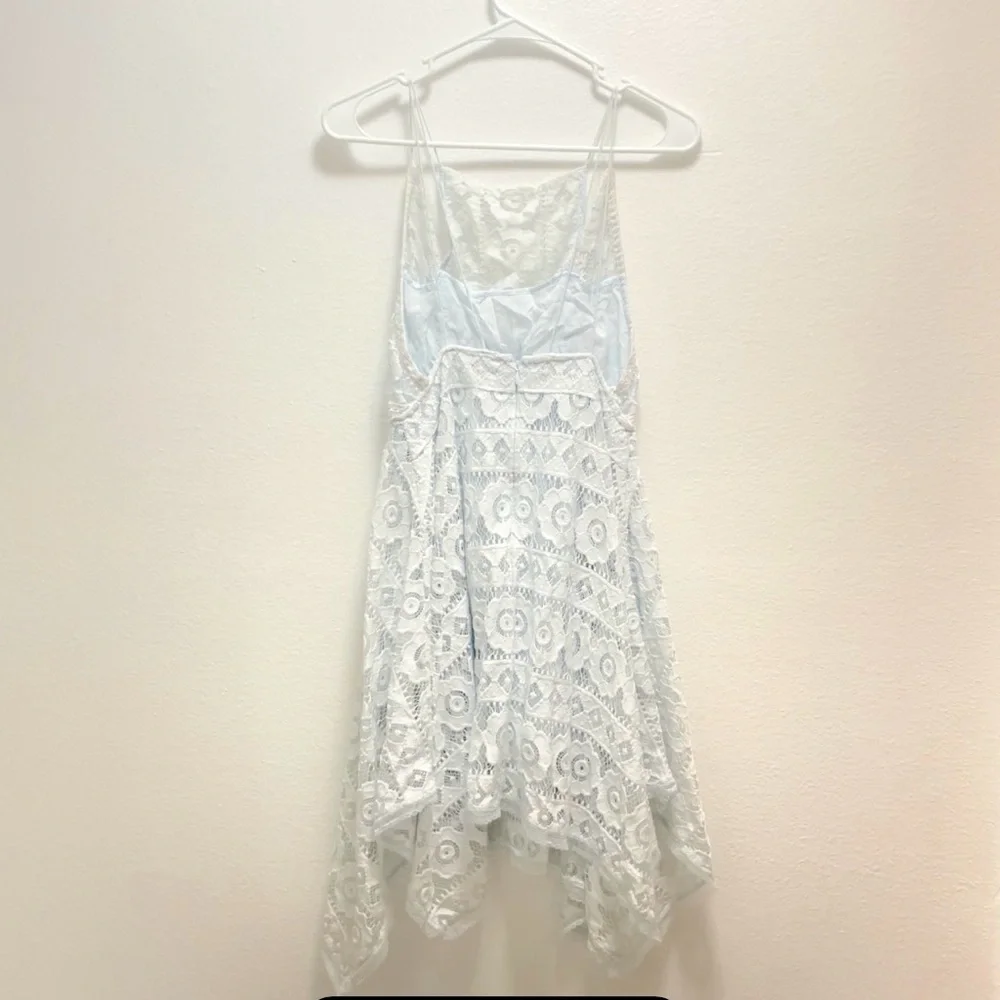 Free People Just Like Honey Sky Blue Lace Dress Sz 4 - Picture 5 of 6